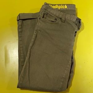 Toothpick j crew green pant